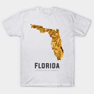 Florida state map abstract golden brown T-Shirt